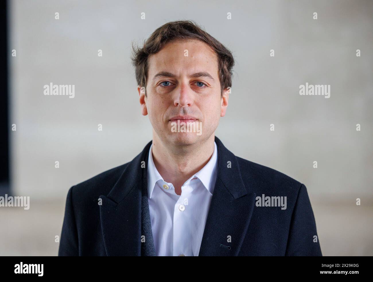 London, Großbritannien. April 2024. Gideon Falter kommt bei der BBC zu