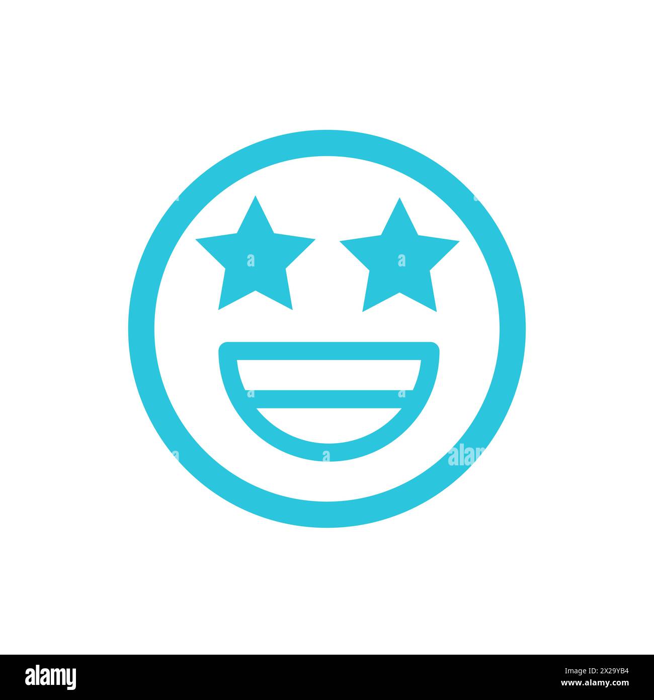 Erstaunlicher Emoji-Ausdruck, isoliert auf weißem Hintergrund, aus blauem Symbolsatz. Stock Vektor