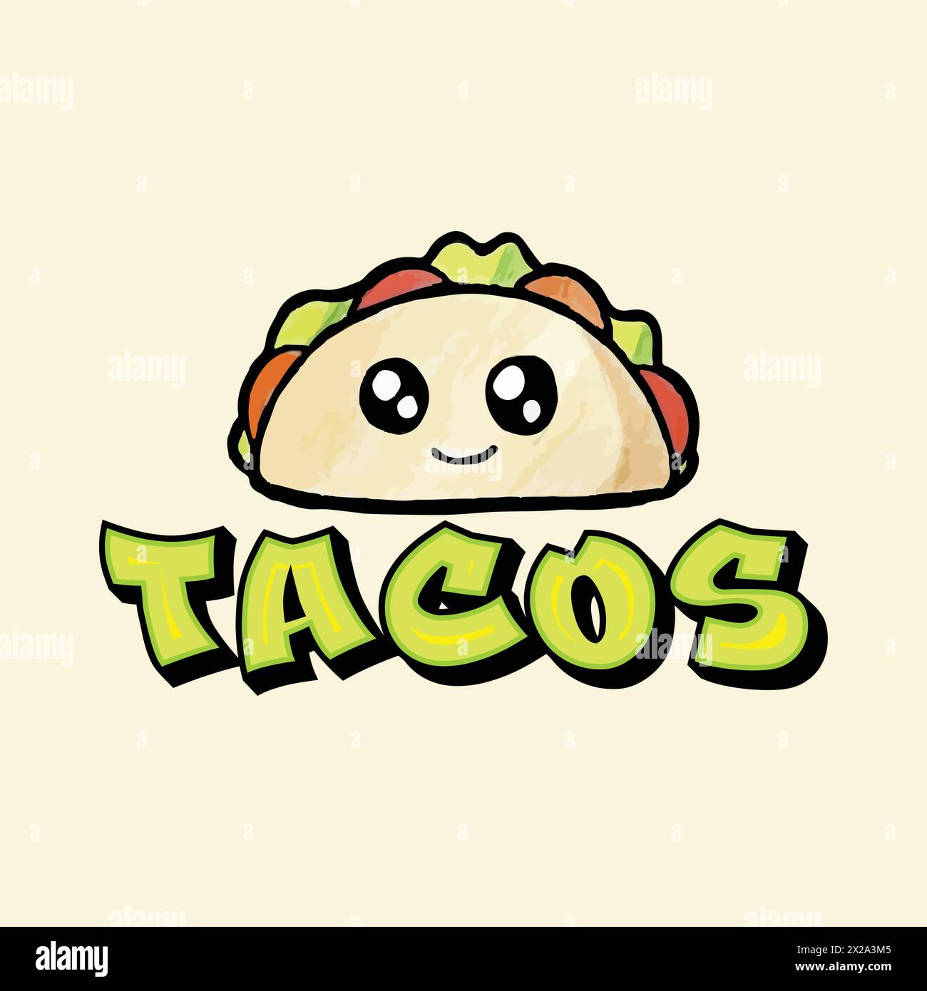 Tacos-Illustration mit Typografie-Design Stock Vektor