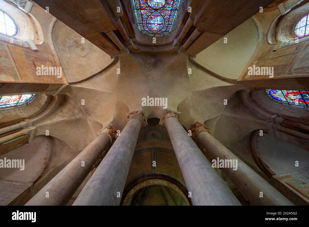 Poitiers, St-Hilaire-le-Grand, Gewölbe im Chorumgang Stockfoto