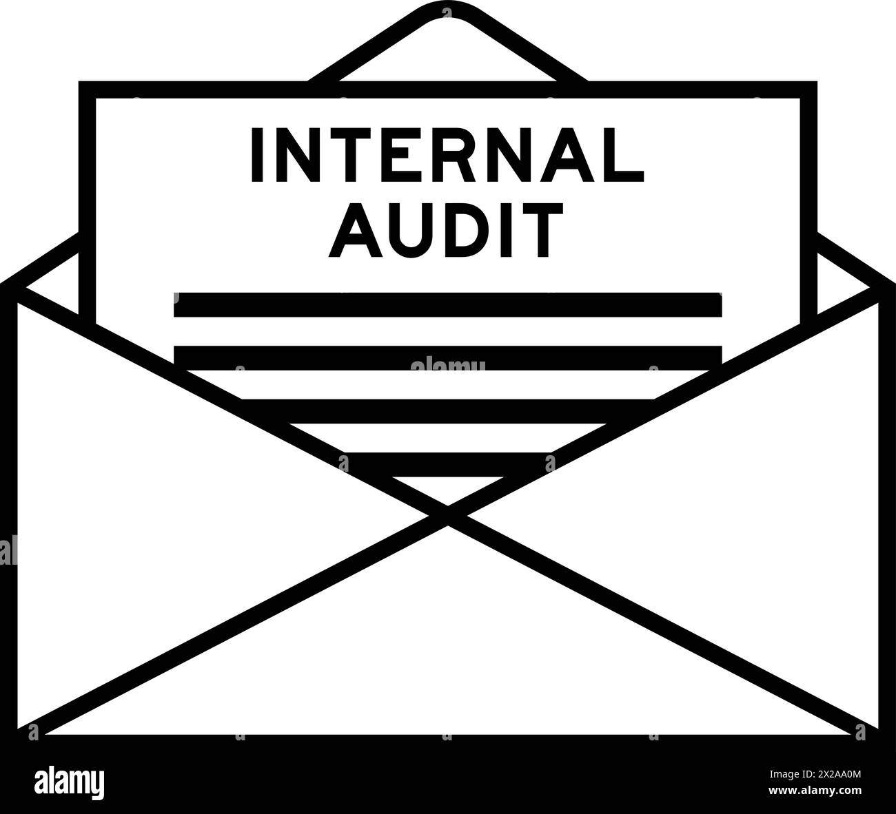 Umschlag und Briefunterschrift mit dem Wort Internal Audit als Schlagzeile Stock Vektor