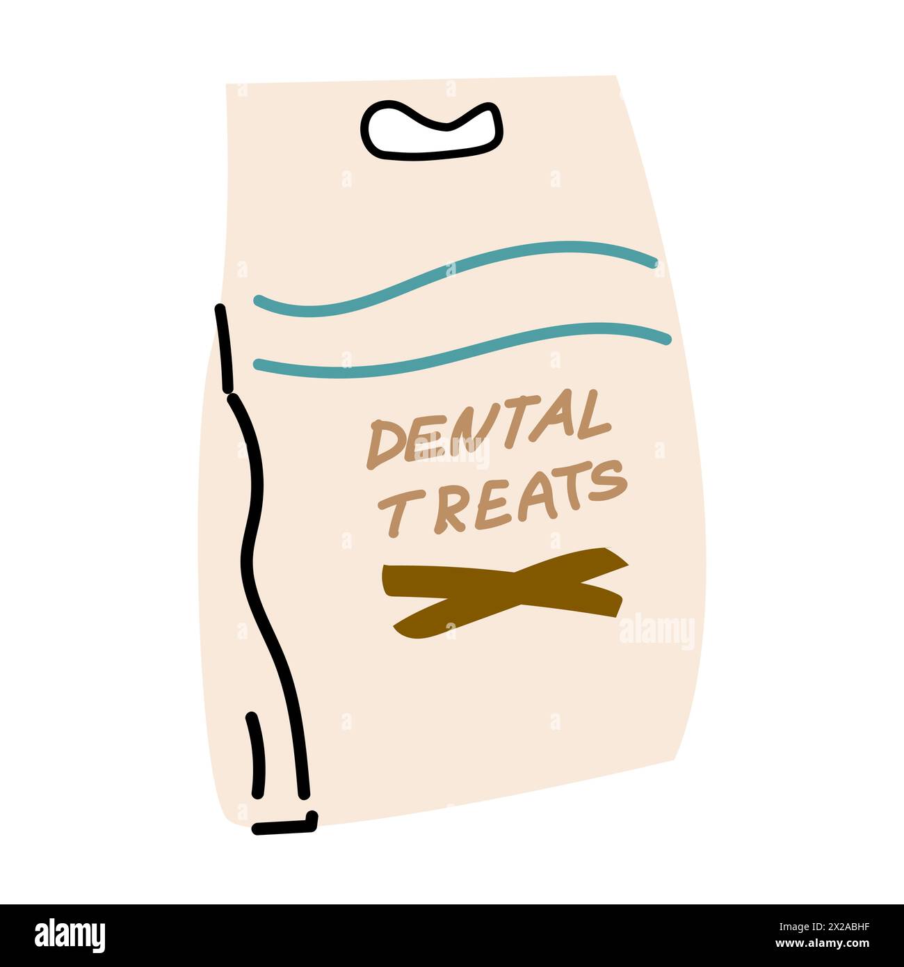Hundeschlitten von Keksnacks und Kaustäbchen im Paket, Vektor-Illustration. Stock Vektor