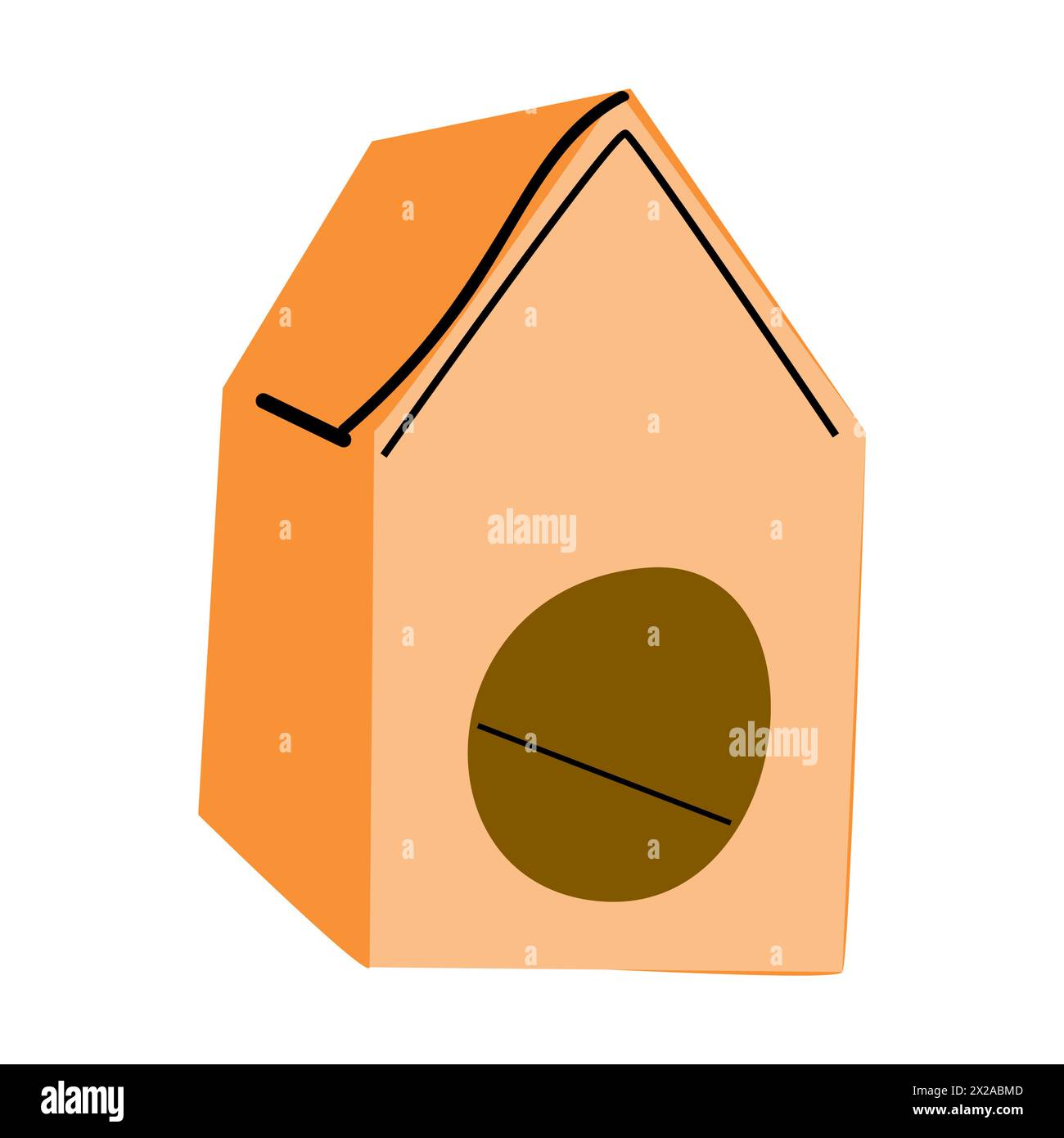 Hundehaus Ikone, Hundehütte Vektor Illustration in orange Farbe Stock Vektor