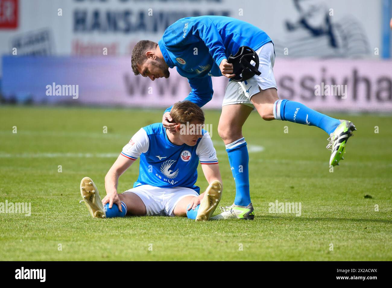 Rostock, Deutschland. April 2024. Fußball Bundesliga 2, Hansa Rostock 1. FC Magdeburg