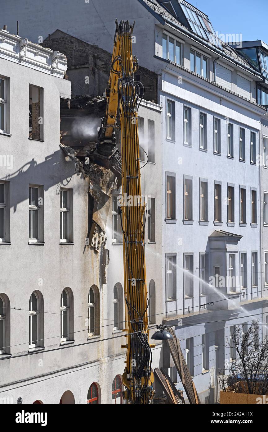 Abriss einer alten Baustelle in Wien Osterreich Stockfoto