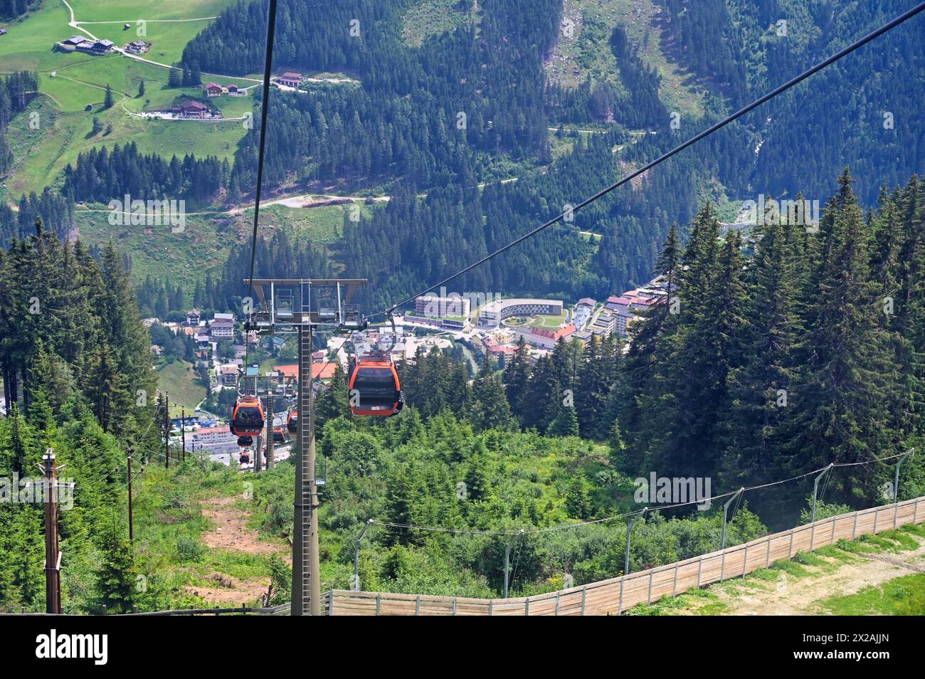 Seilbahn auf dem Stubnerkogel Bad Gastein Sommersaison Stockfoto