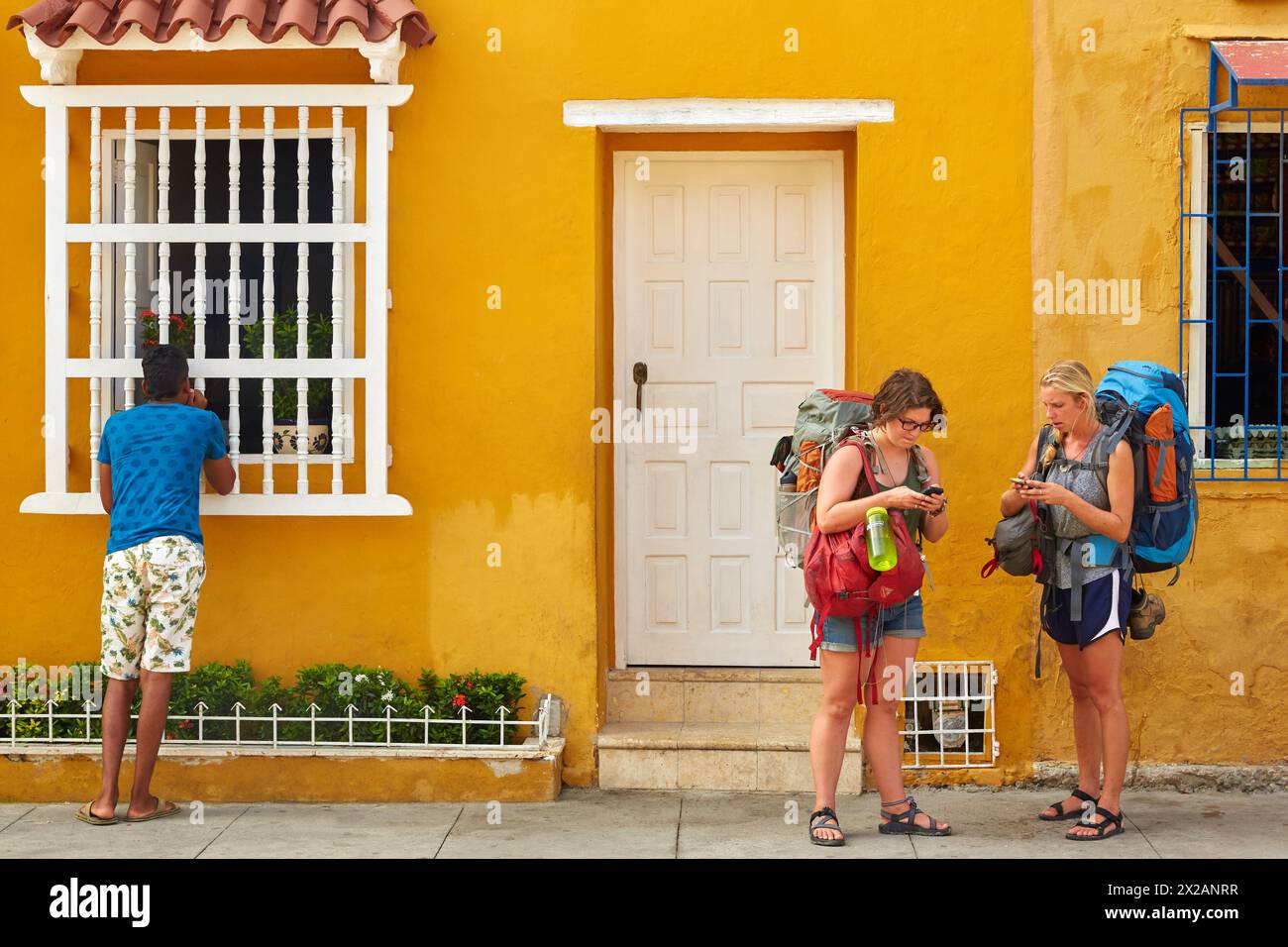 Plaza De La Trinidad, Getsemani, Cartagena de Indias, Bolivar, Kolumbien, Südamerika Stockfoto