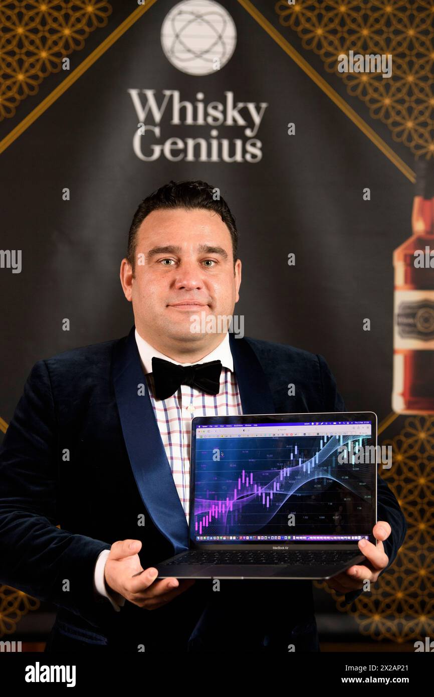 Whisky-Genie, Edinburgh Castle Murray Holdgate CEO Stockfoto