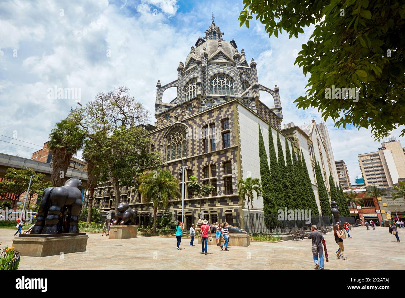 Palacio De La Cultura Rafael Uribe, Plaza Fernando Botero, Medellin, Antioquia, Kolumbien, Südamerika Stockfoto