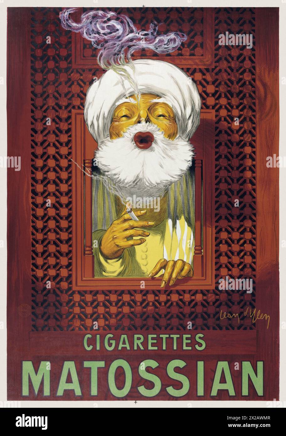 Zigaretten Matossian von Jean d'Ylen (1886-1938). Poster veröffentlicht 1921 in Frankreich. Stockfoto
