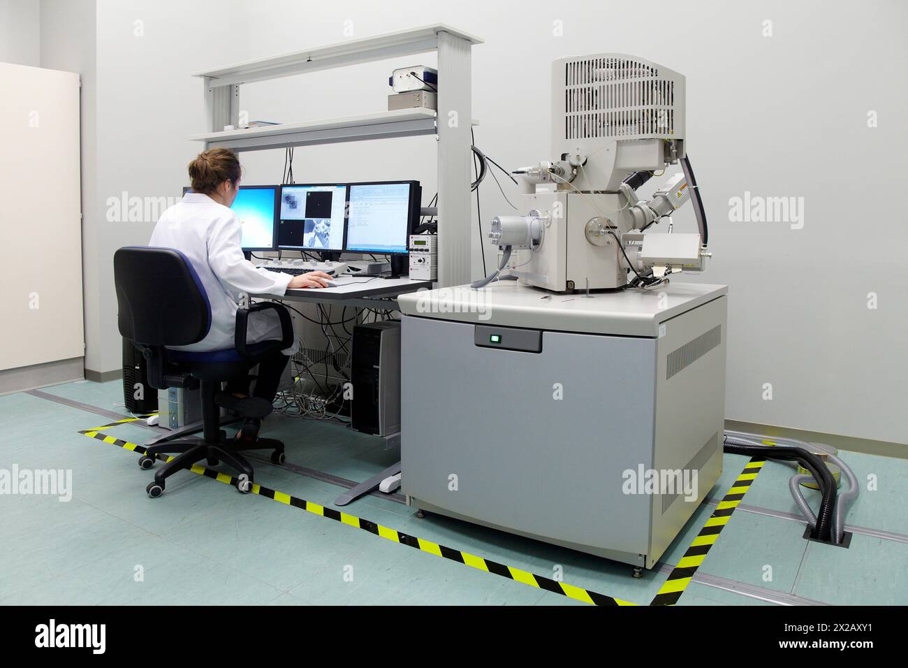 Das Umweltrasterelektronenmikroskop ESEM QuantaTM 250 FEG ermöglicht den Zugang zu Untersuchungen von nassen biologischen Proben, Nano-Bio-Verbundwerkstoffen und Nano-fl Stockfoto