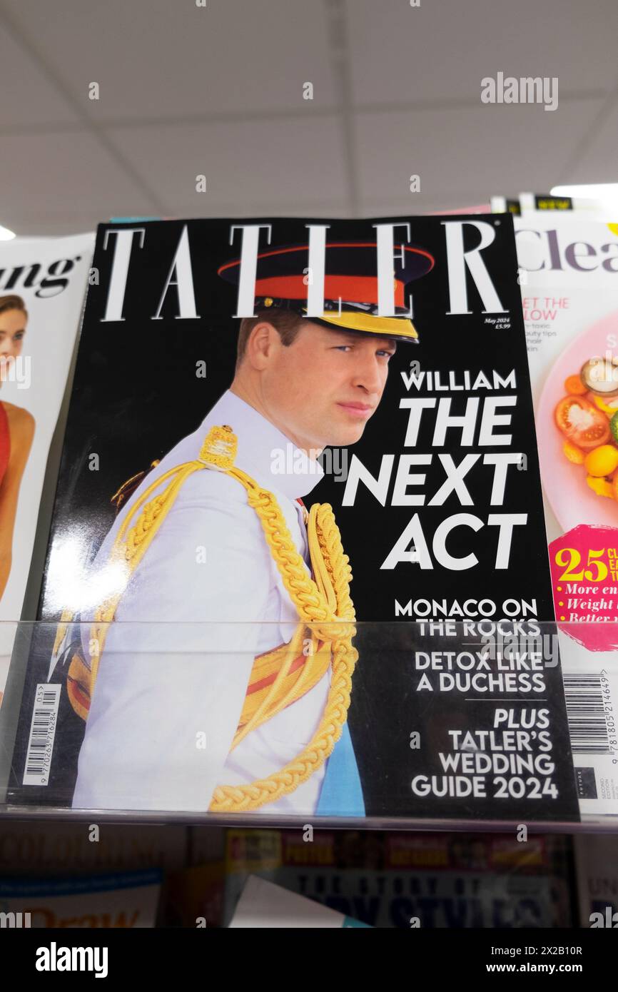 Prinz William auf der Titelseite des Tatler Magazins April 2024 London England UK KATHY DEWITT Stockfoto
