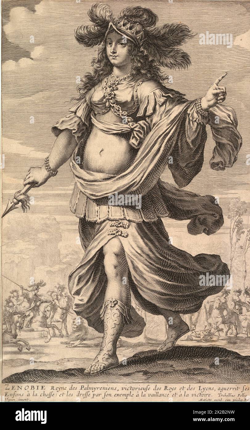 Zenobia (Palmira, 240 – Tivoli, 275) – aus dem Buch „La Gallerie des femmes fortes“ Pierre Le Moyne Stockfoto
