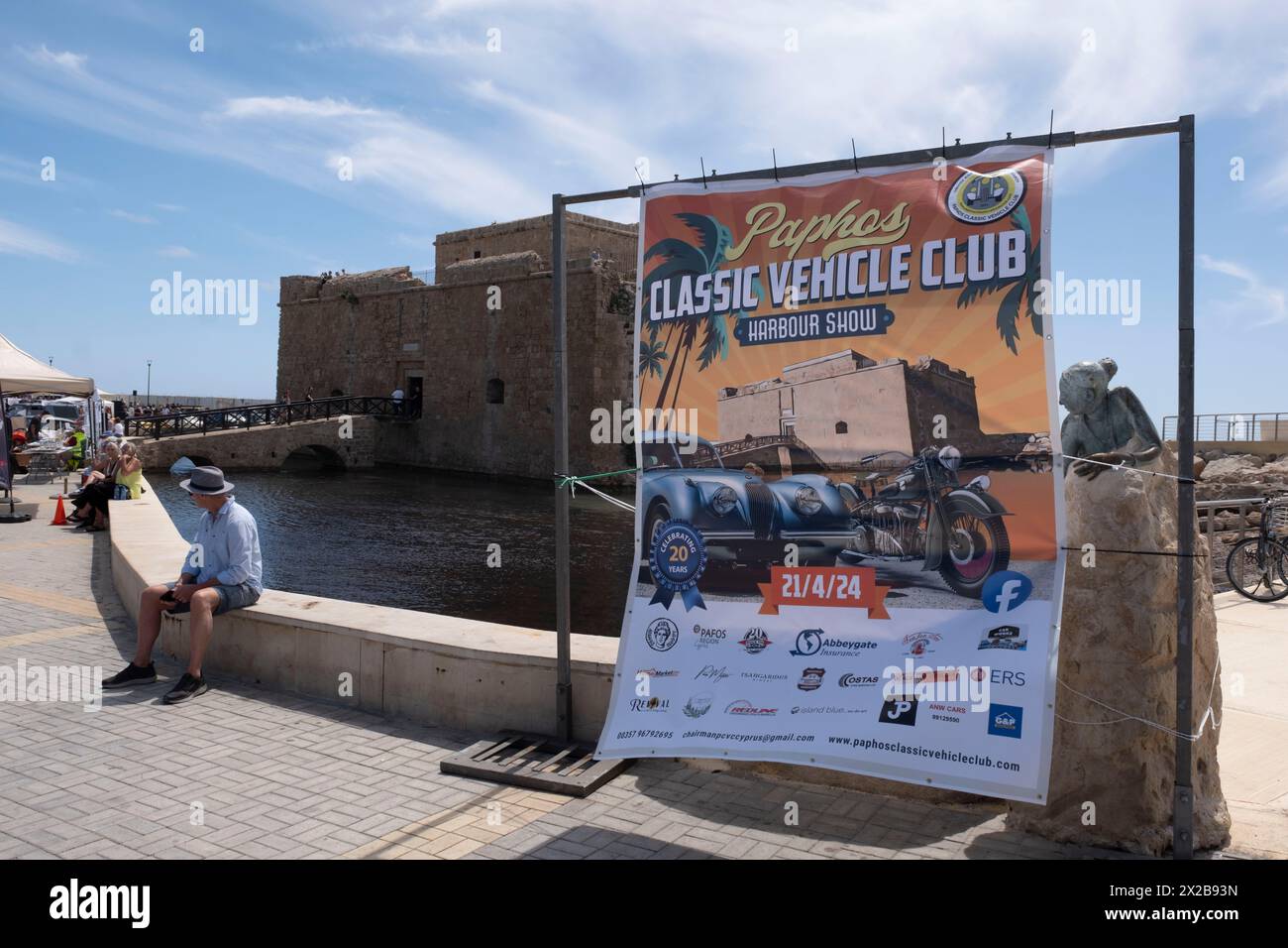 Allgemeine Ansicht der Paphos Classic Vehicle Club Harbour Show, Paphos, Zypern Stockfoto