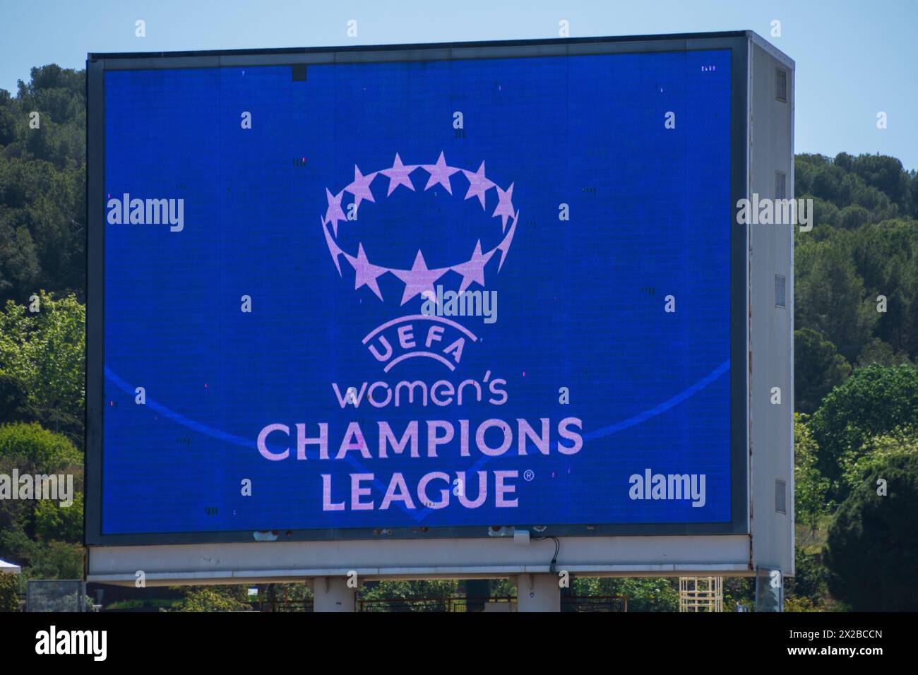 billboard Frauen Champions League Stockfoto