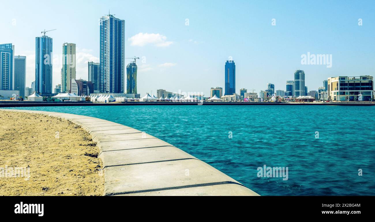 Fantastische Baustile in Manama/Bahrain Stockfoto