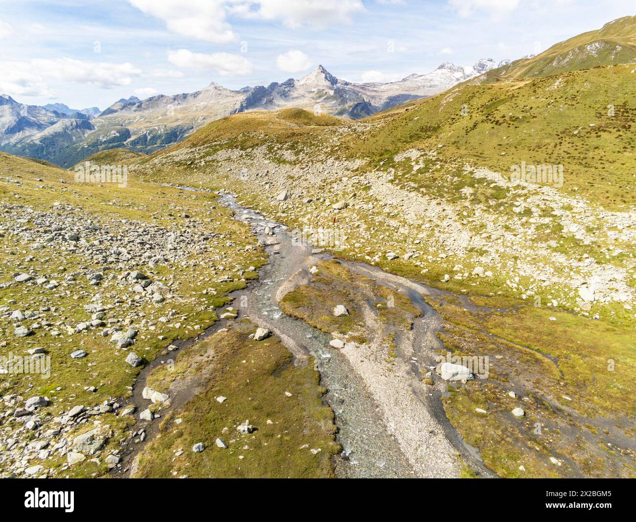 Die große Weite im Val Vignun, faszinierende Hochebene beim San Bernardino Stockfoto