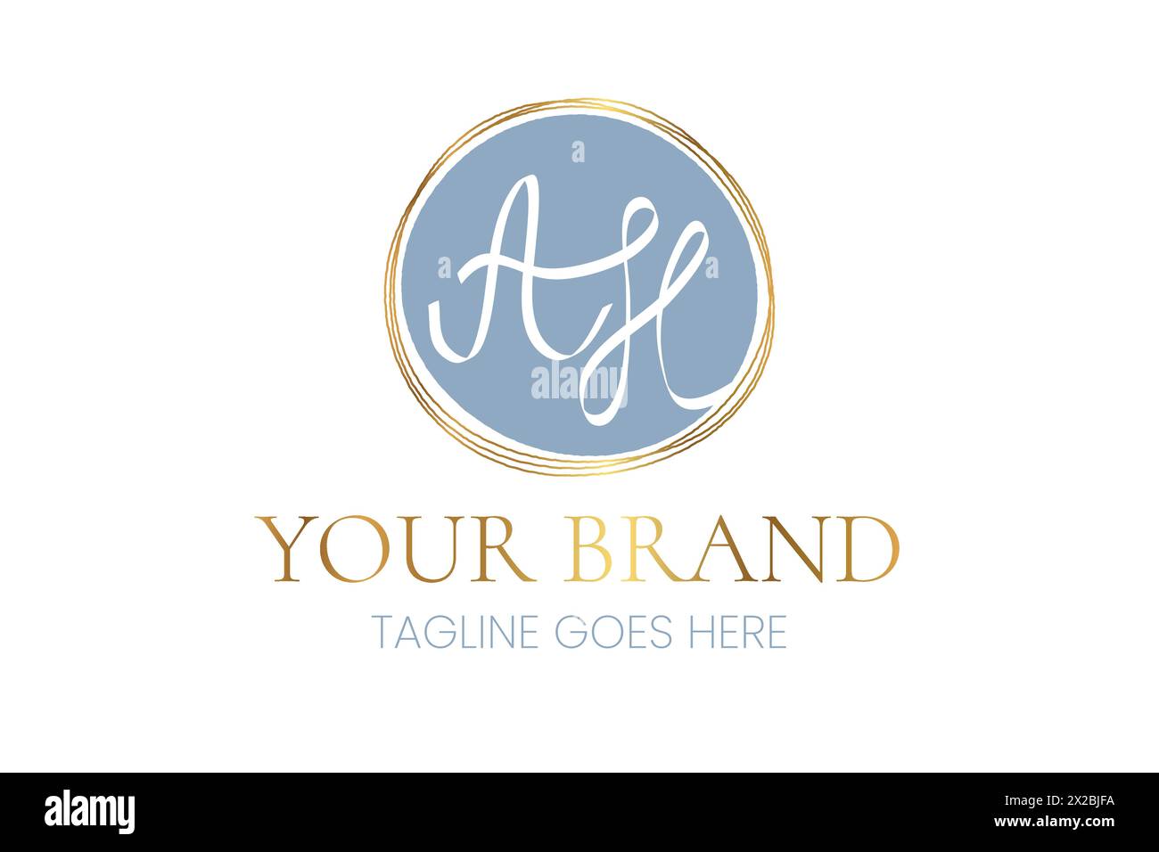 Elegantes AH Letter Initial Clean feminine Business Logo Stock Vektor