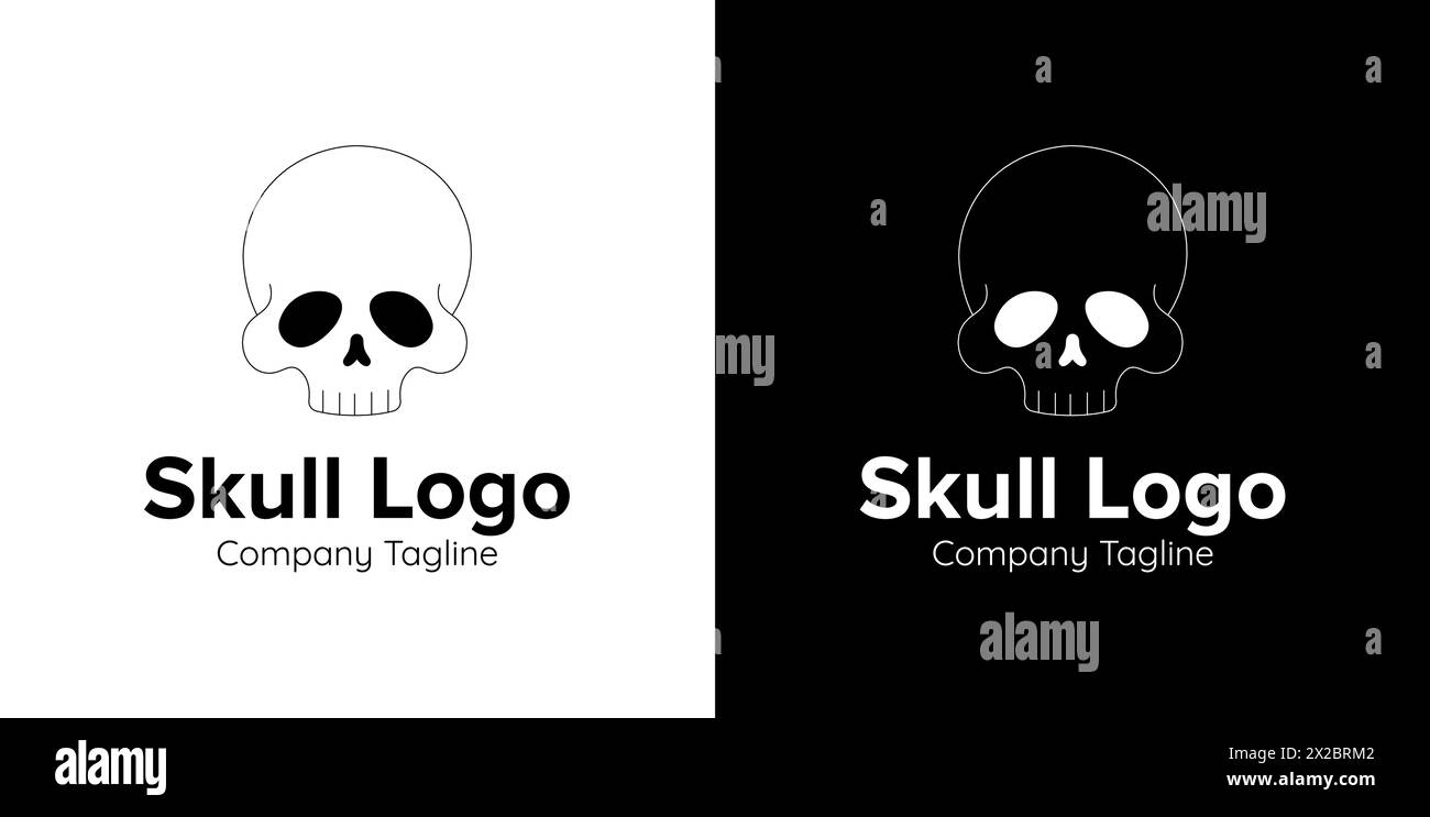 Todly Skull Logo Design – Maskottchen-Emblem für Biker Tattoo Stock Vektor