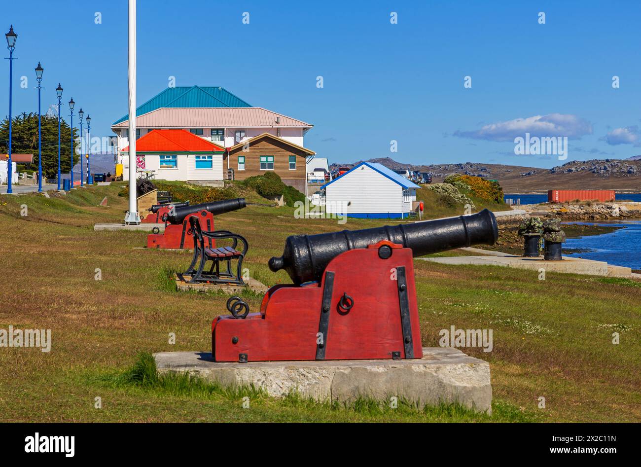 Victory Green, Ross Road, Port Stanley, Falklandinseln, Großbritannien Stockfoto