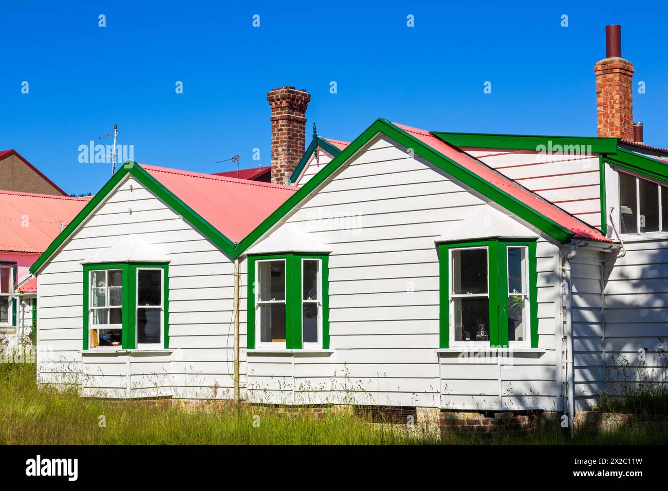 Ross Road, Port Stanley, Falklandinseln, Großbritannien Stockfoto