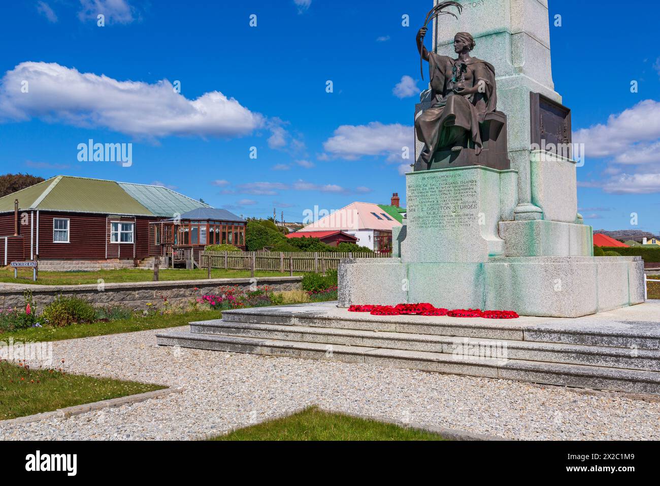 WW1 Battle Memorial, Port Stanley, Falklandinseln, Großbritannien Stockfoto