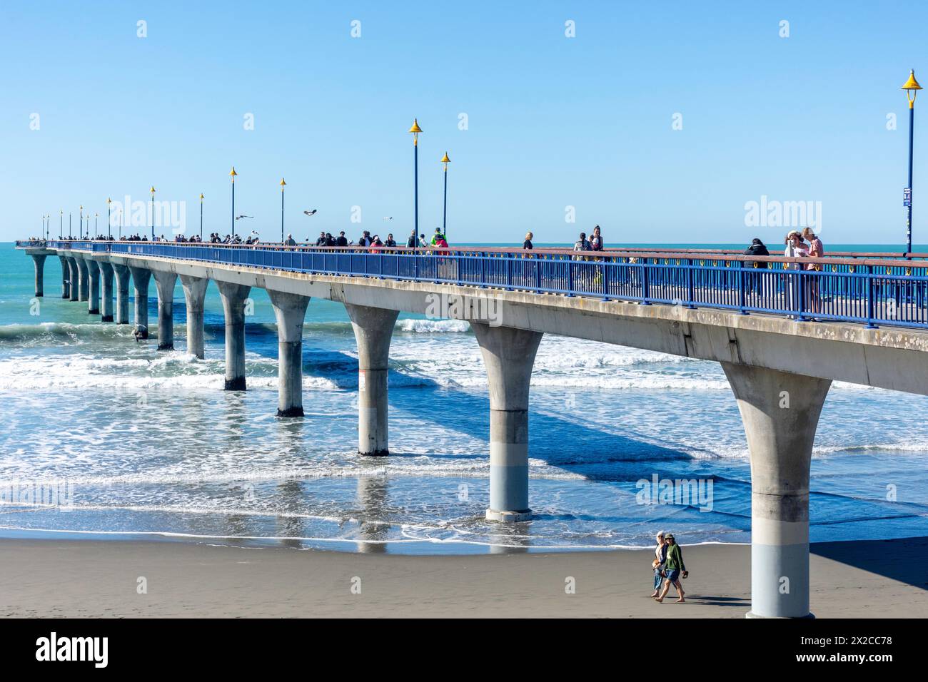 New Brighton Pier, New Brighton, Christchurch, Canterbury Region, Neuseeland. Stockfoto