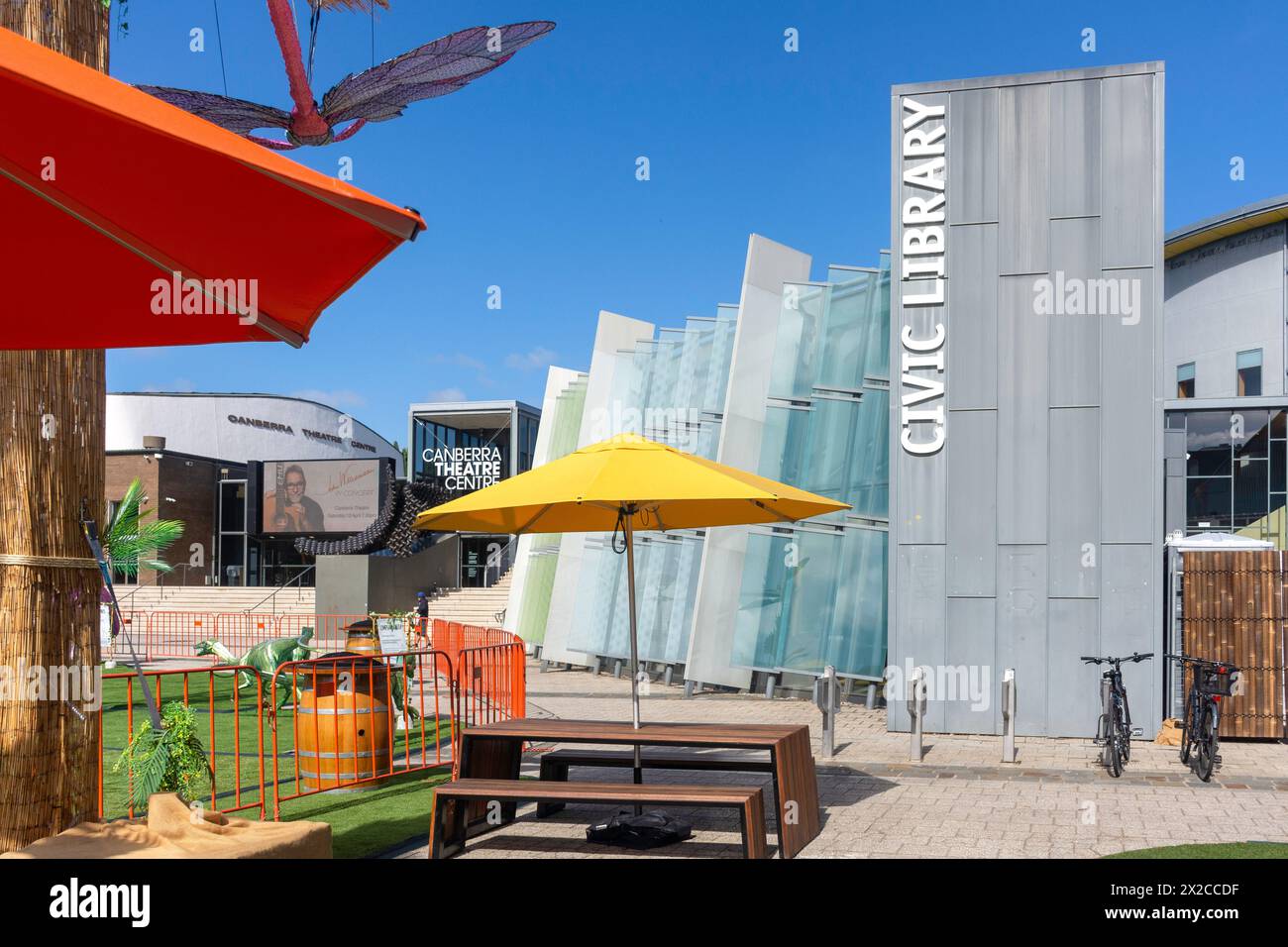 Canberra Theatre and Library, Civic Square, Central Canberra, Canberra, Australian Capital Territory, Australien Stockfoto