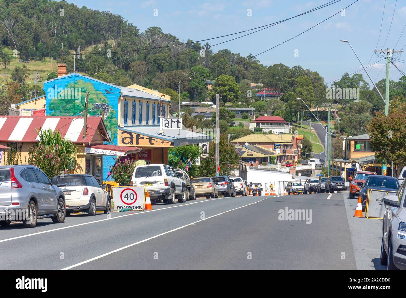 Stadtzentrum, Princes Highway, Cobargo, New South Wales, Australien Stockfoto