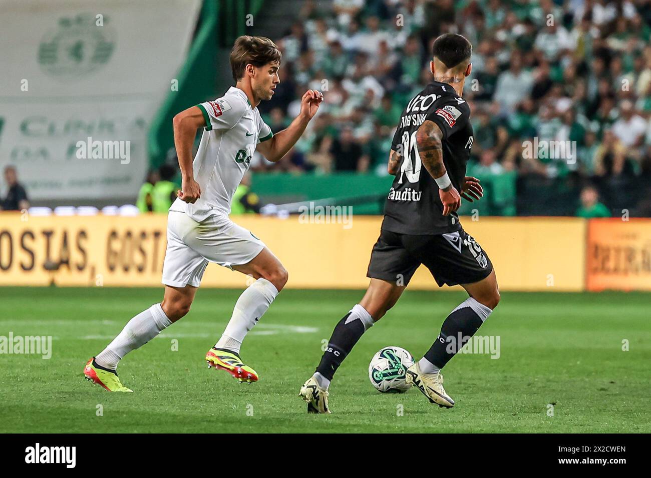 Lissabon, Portugal . April 2024. Lissabon, Portugal, 21. April 2024: Daniel Braganca (23 Sporting CP) in Aktion während des Liga Portugal Betclic-Spiels zwischen Sporting CP und Vitoria SC - Estadio Jose Alvalade, Lissabon, Portugal (João Bravo /SPP) Credit: SPP Sport Press Photo. /Alamy Live News Stockfoto