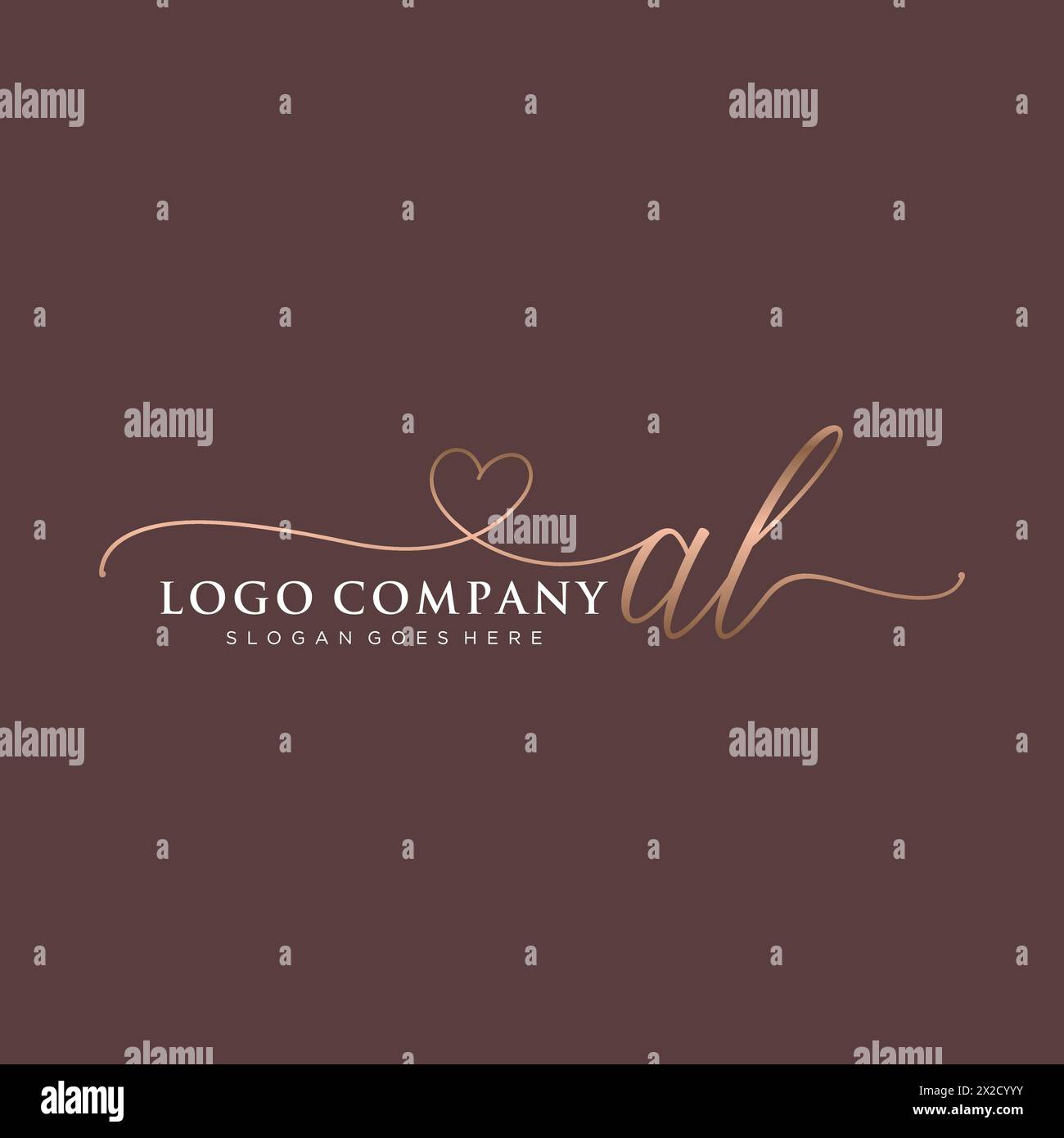 AL Beauty Monogramm und elegantes Logo Stock Vektor