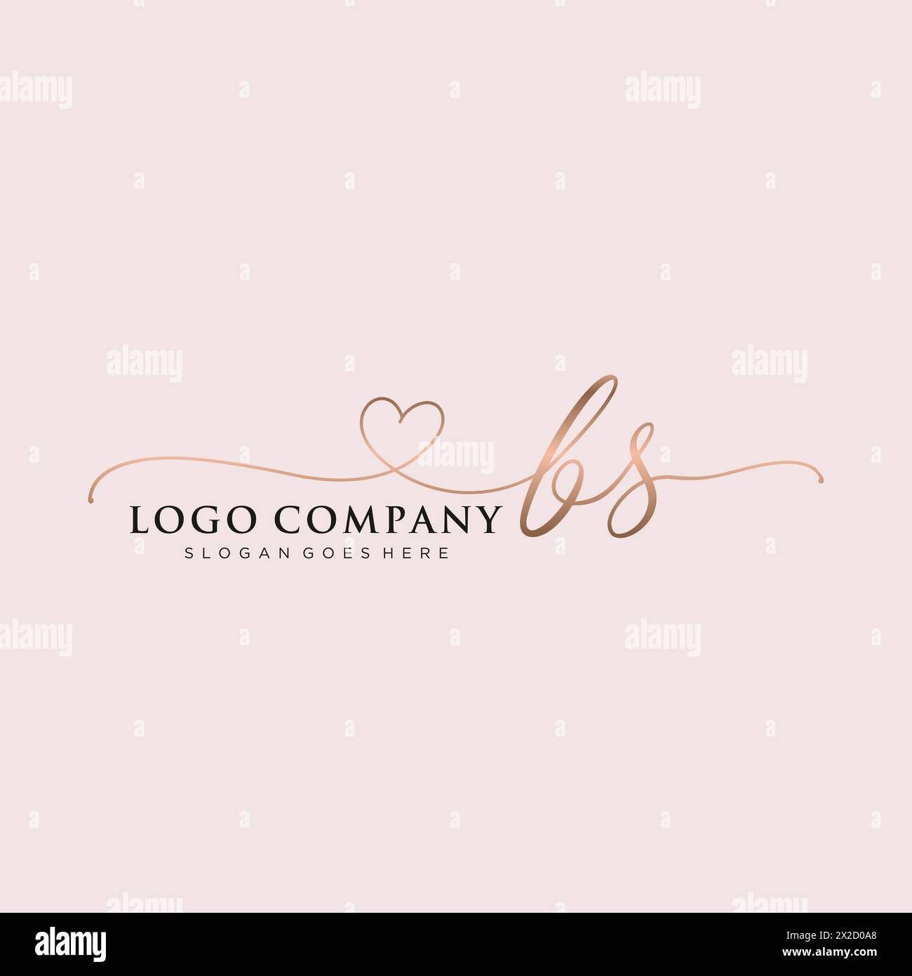 BS Beauty Monogramm und elegantes Logo-Design Stock Vektor