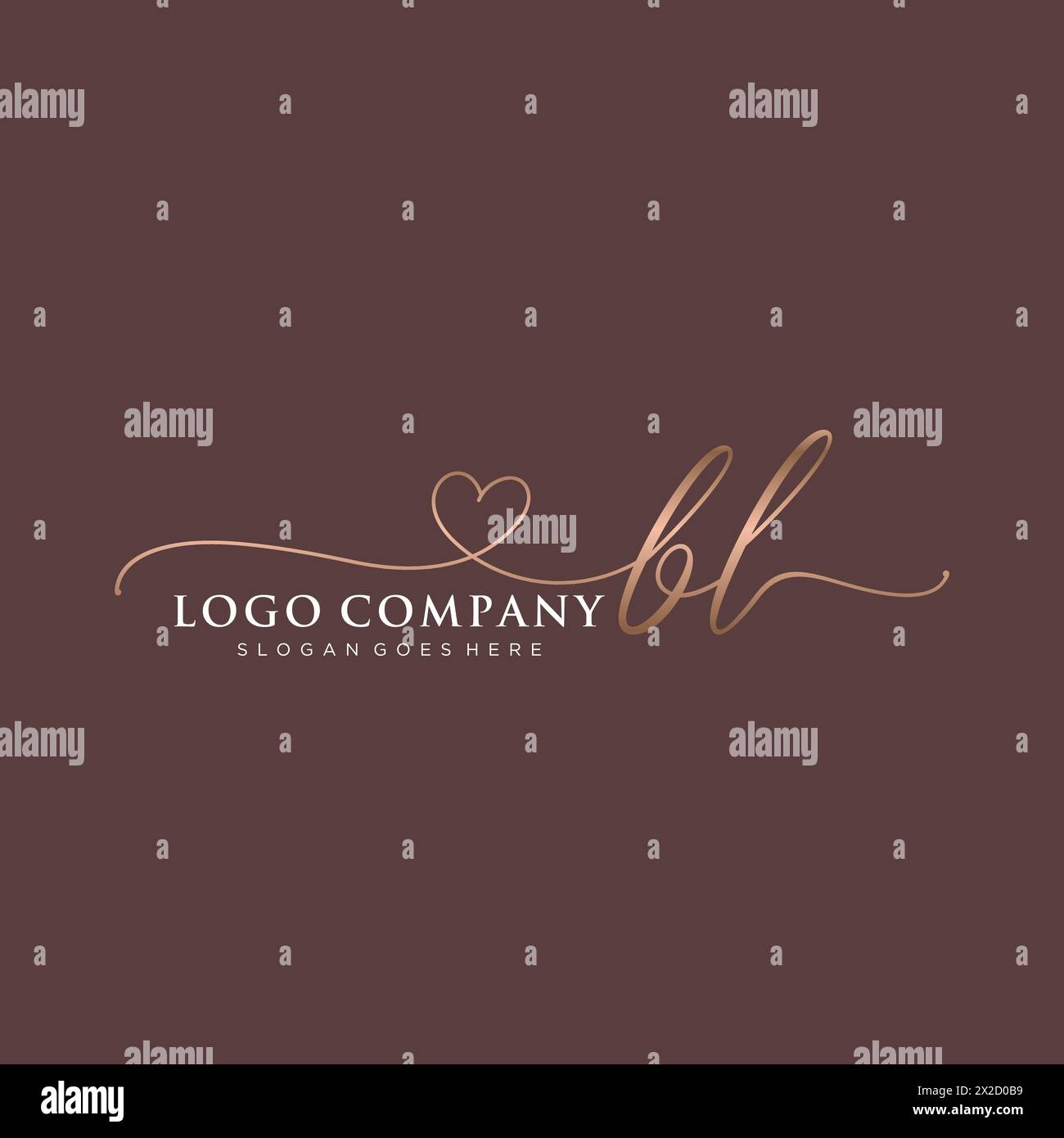 BL Beauty Monogramm und elegantes Logo-Design Stock Vektor