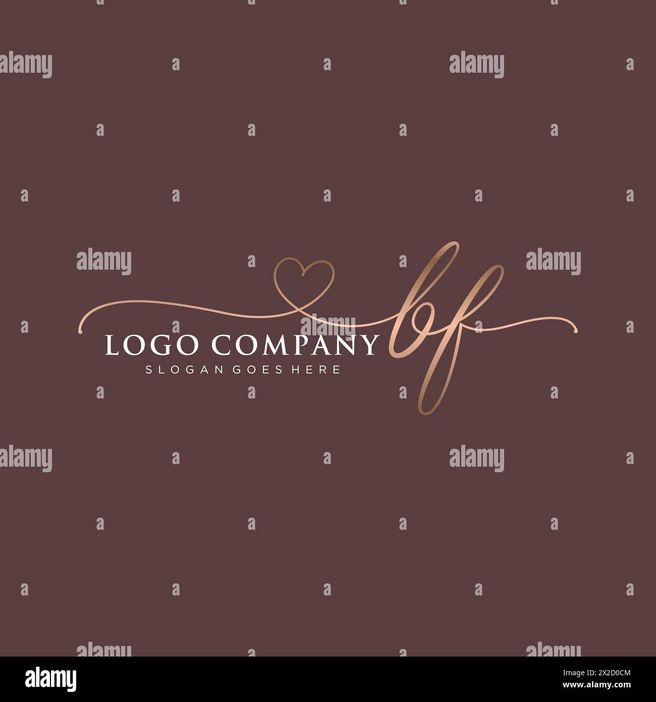 BF Beauty Monogramm und elegantes Logo Stock Vektor