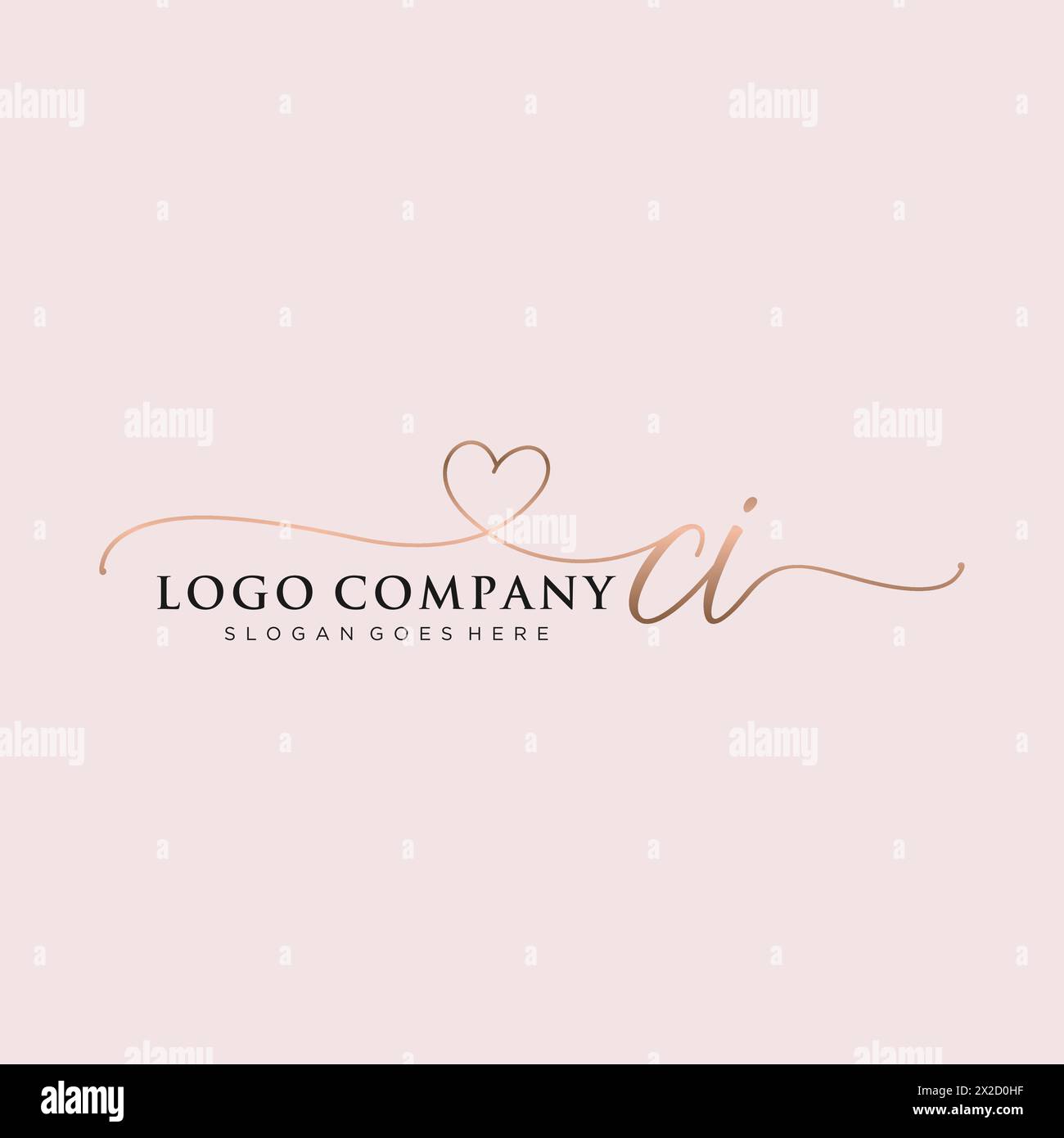 CI Beauty Monogramm und elegantes Logo-Design Stock Vektor