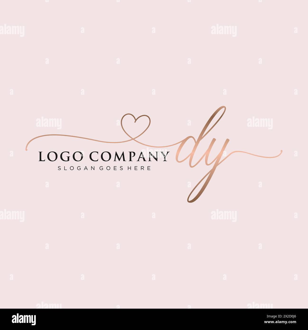 DY Beauty Monogramm und elegantes Logo-Design Stock Vektor