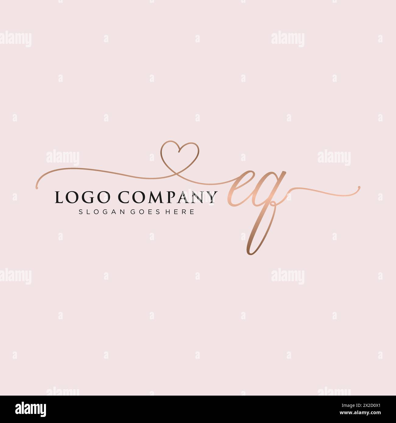 EQ Beauty Monogramm und elegantes Logo Stock Vektor