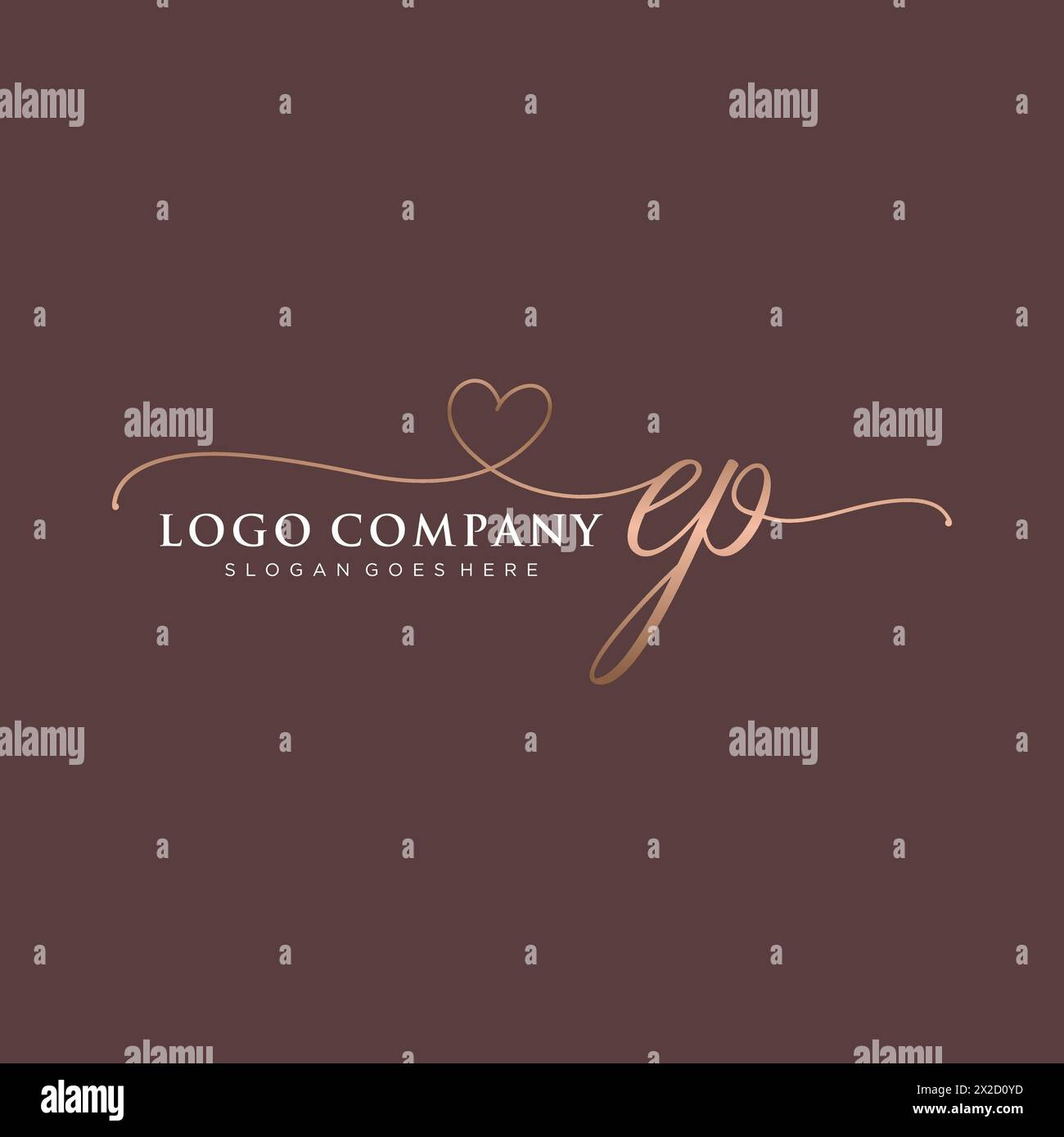 EP Beauty Monogramm und elegantes Logo Stock Vektor