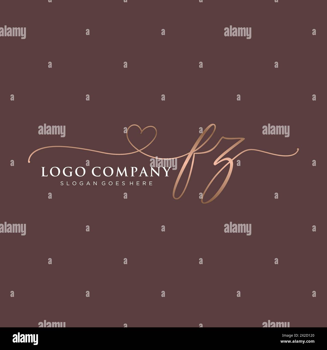 FZ Beauty Monogramm und elegantes Logo Stock Vektor