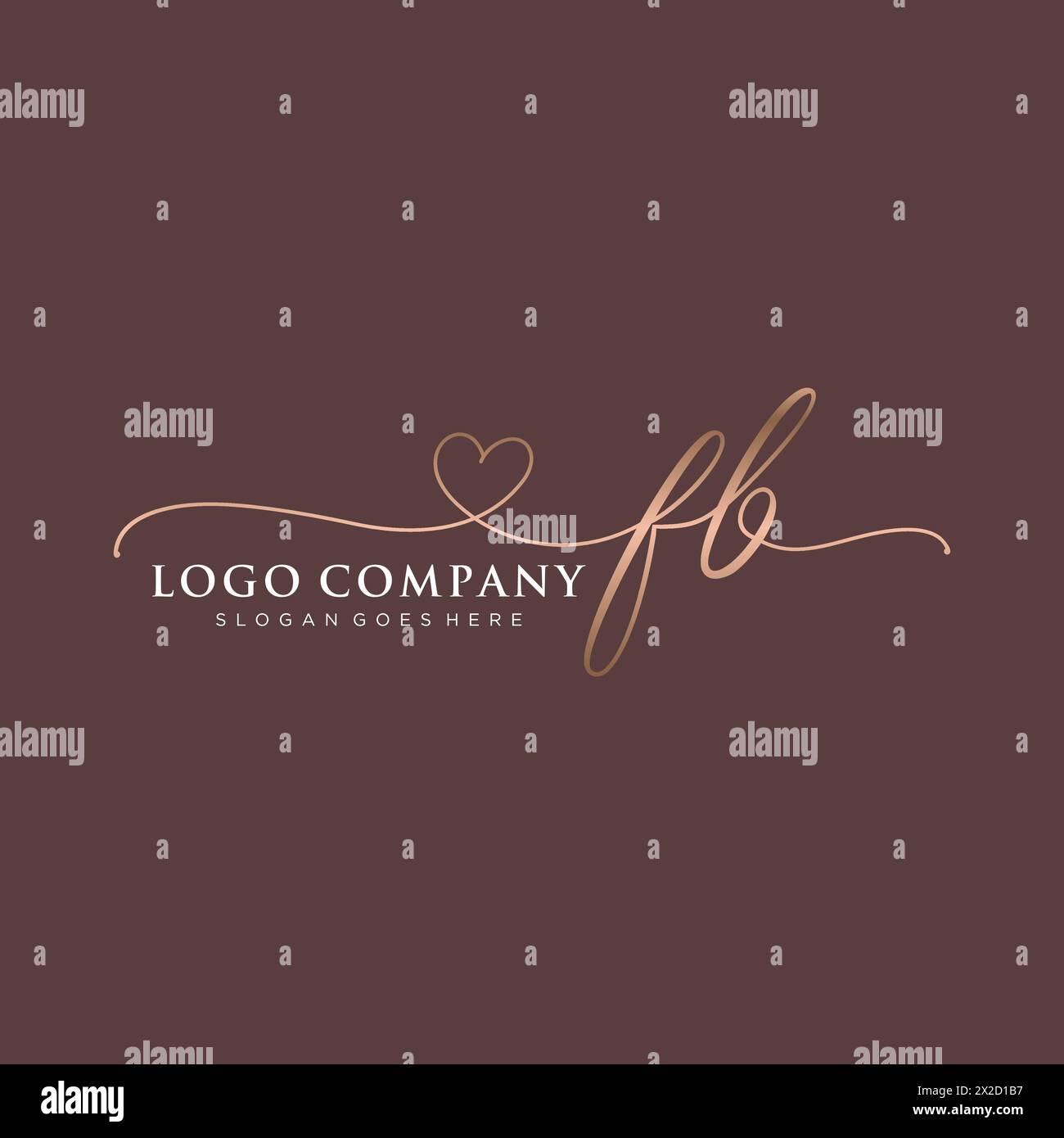 FB Beauty Monogramm und elegantes Logo Stock Vektor