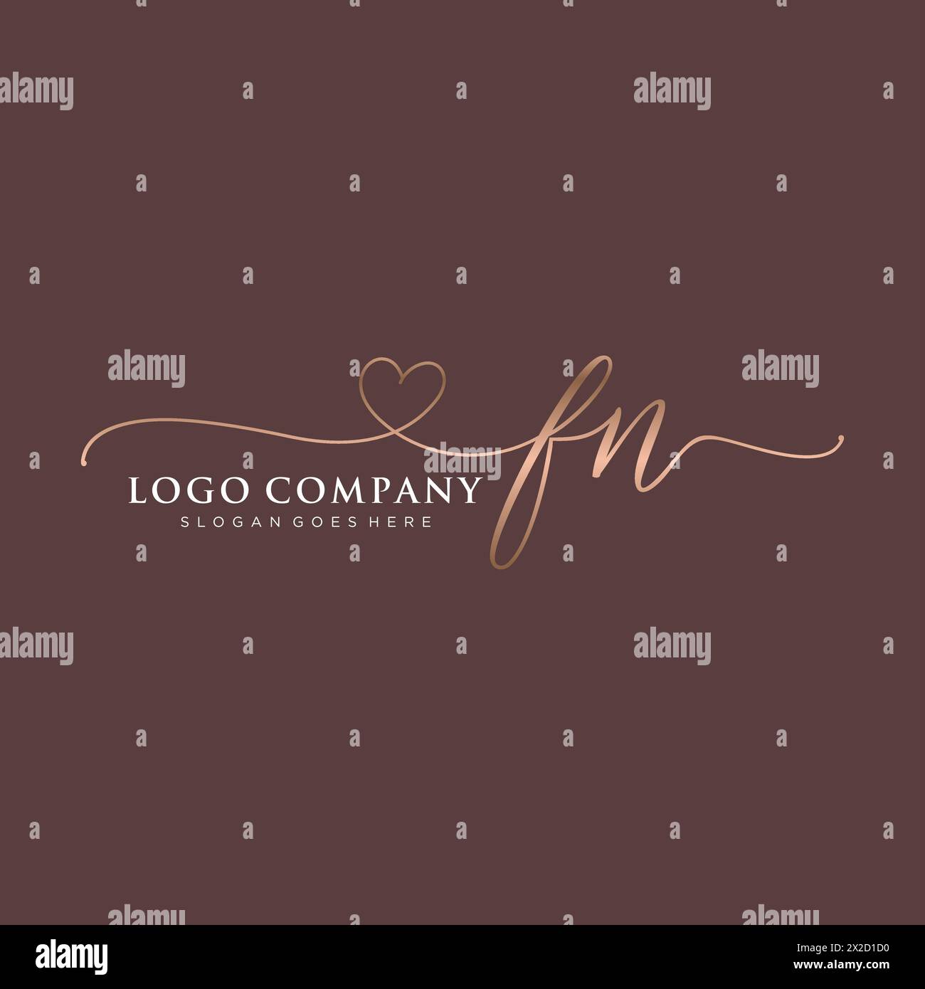 FN Beauty Monogramm und elegantes Logo Stock Vektor