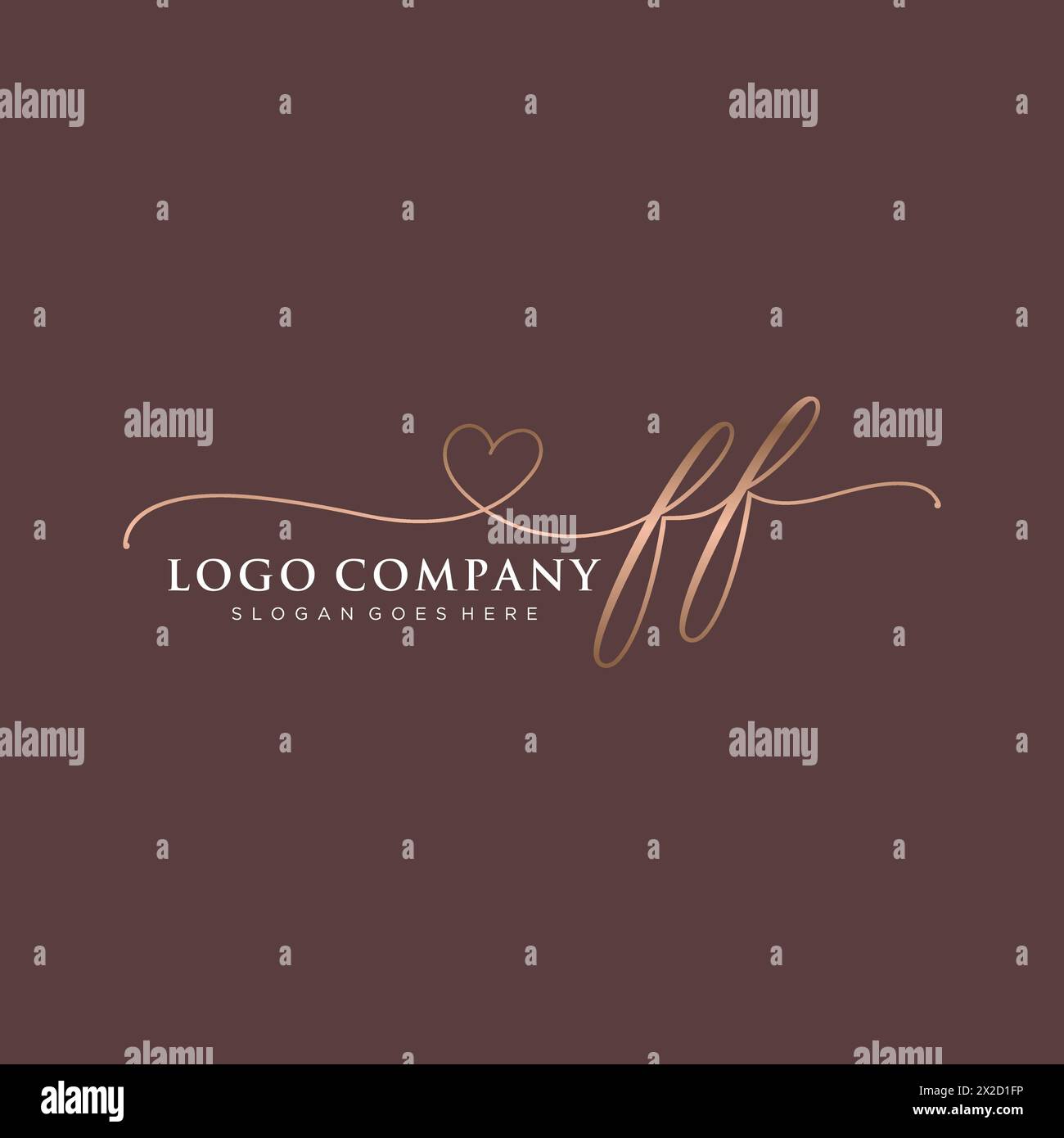 FF Beauty Monogramm und elegantes Logo-Design Stock Vektor