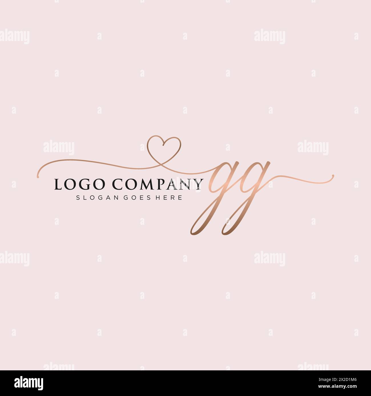 GG Beauty Monogramm und elegantes Logo Stock Vektor