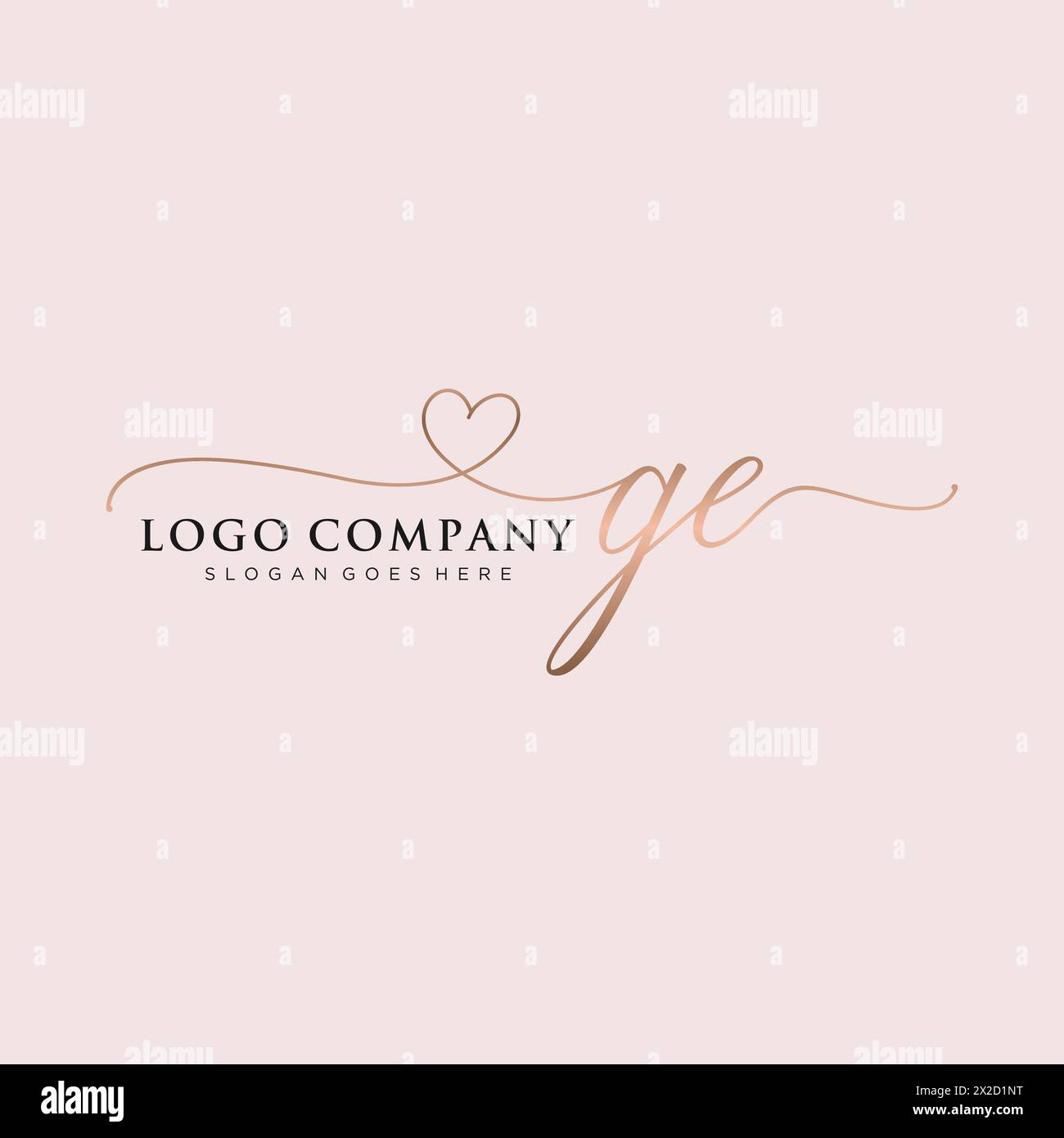 GE Beauty Monogramm und elegantes Logo-Design Stock Vektor