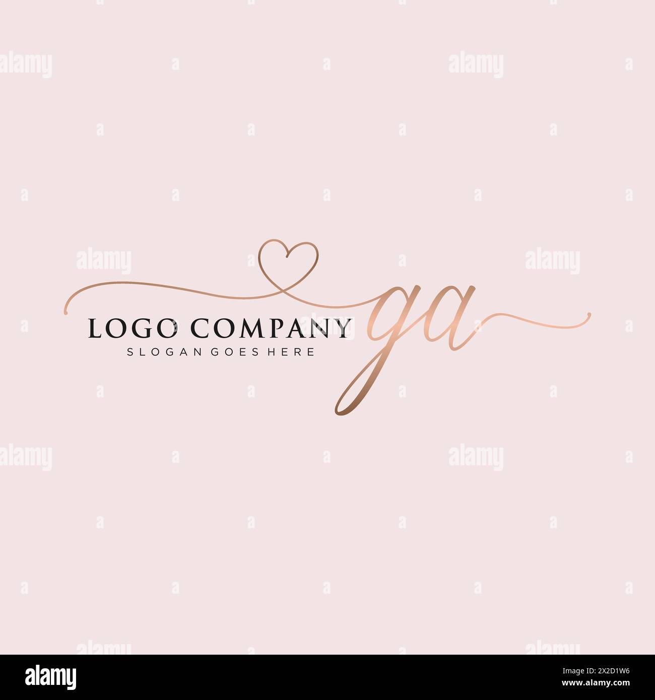 GA Beauty-Monogramm und elegantes Logo Stock Vektor