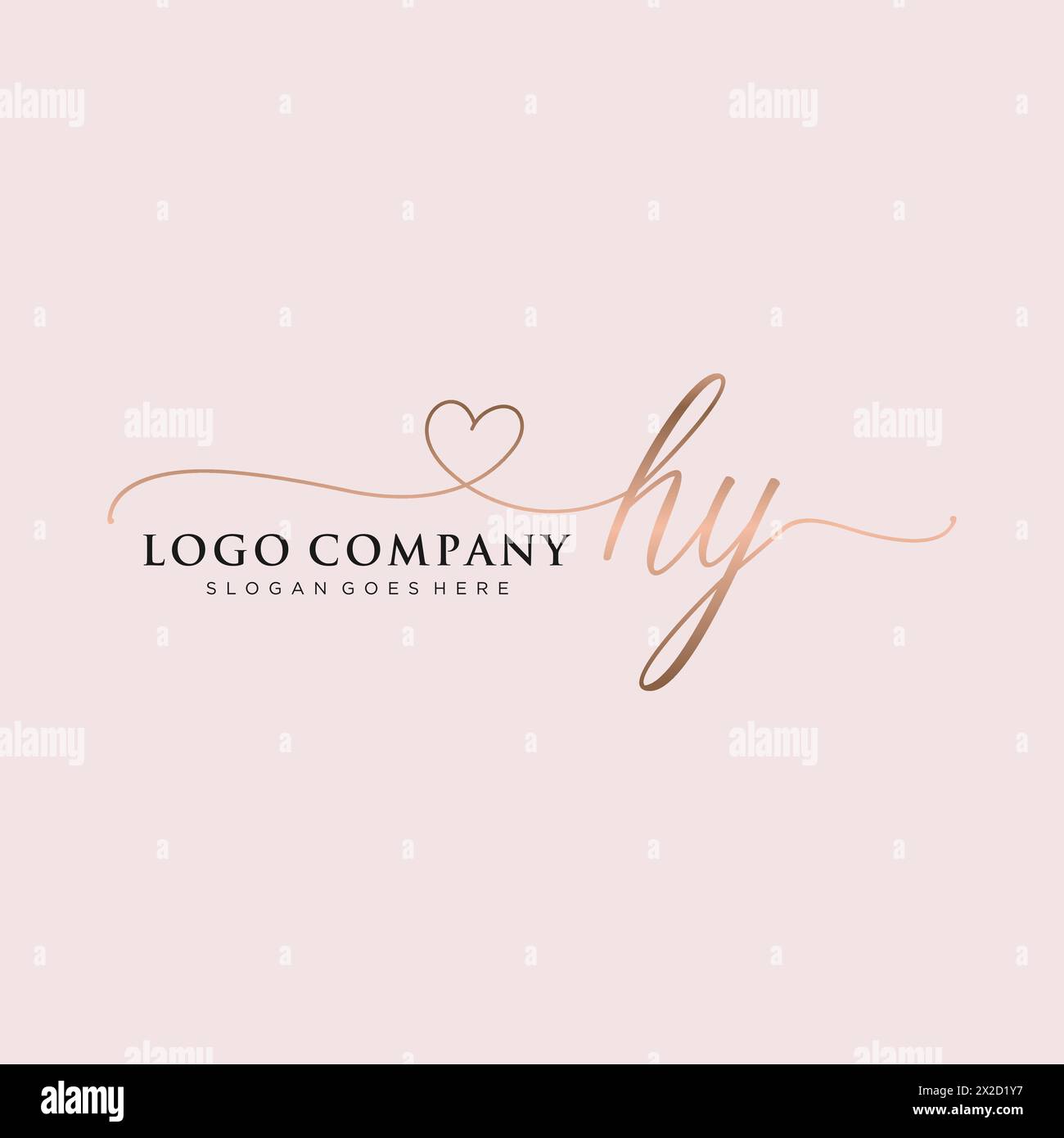 HY Beauty Monogramm und elegantes Logo-Design Stock Vektor