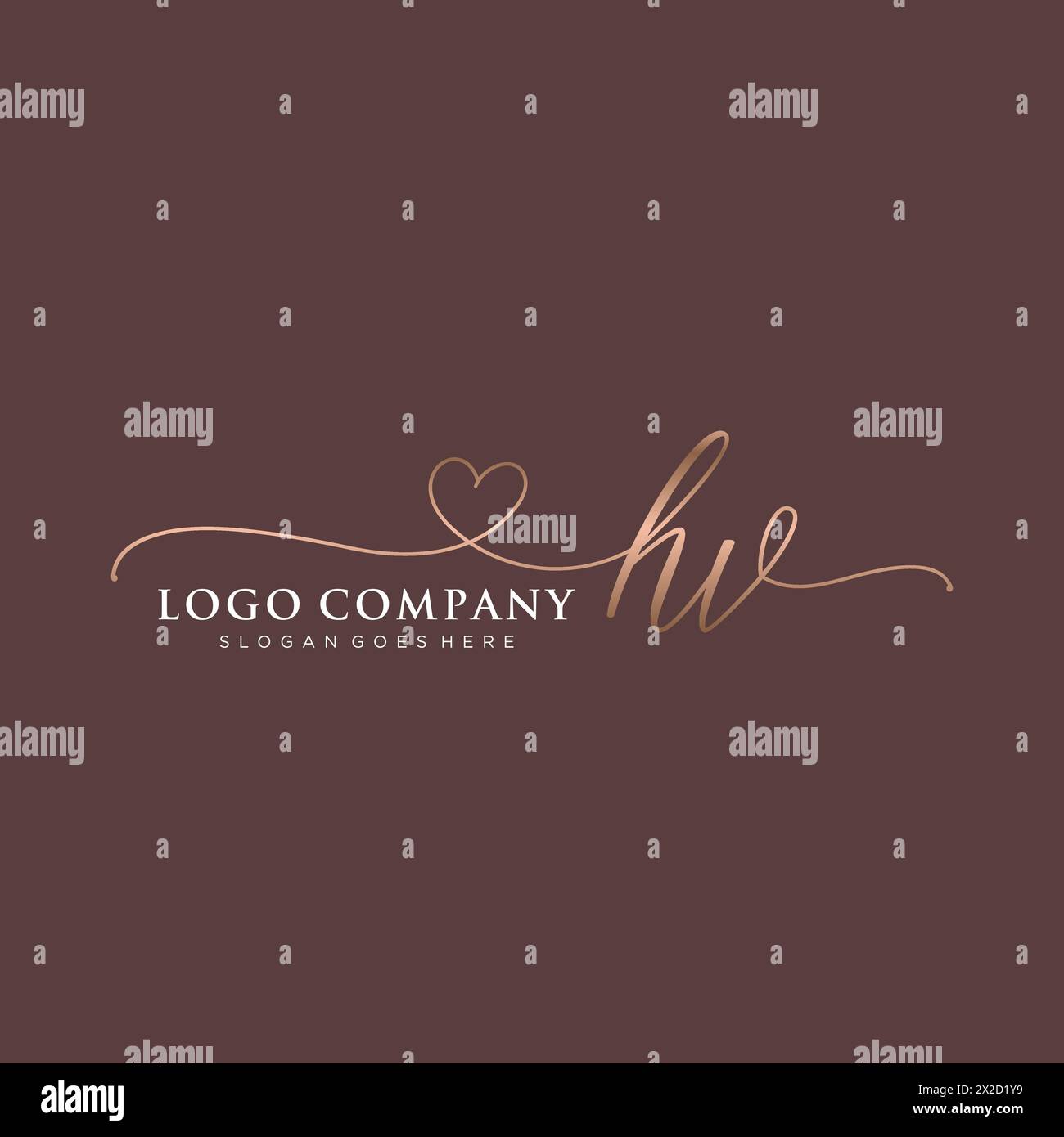 HV Beauty Monogramm und elegantes Logo-Design Stock Vektor