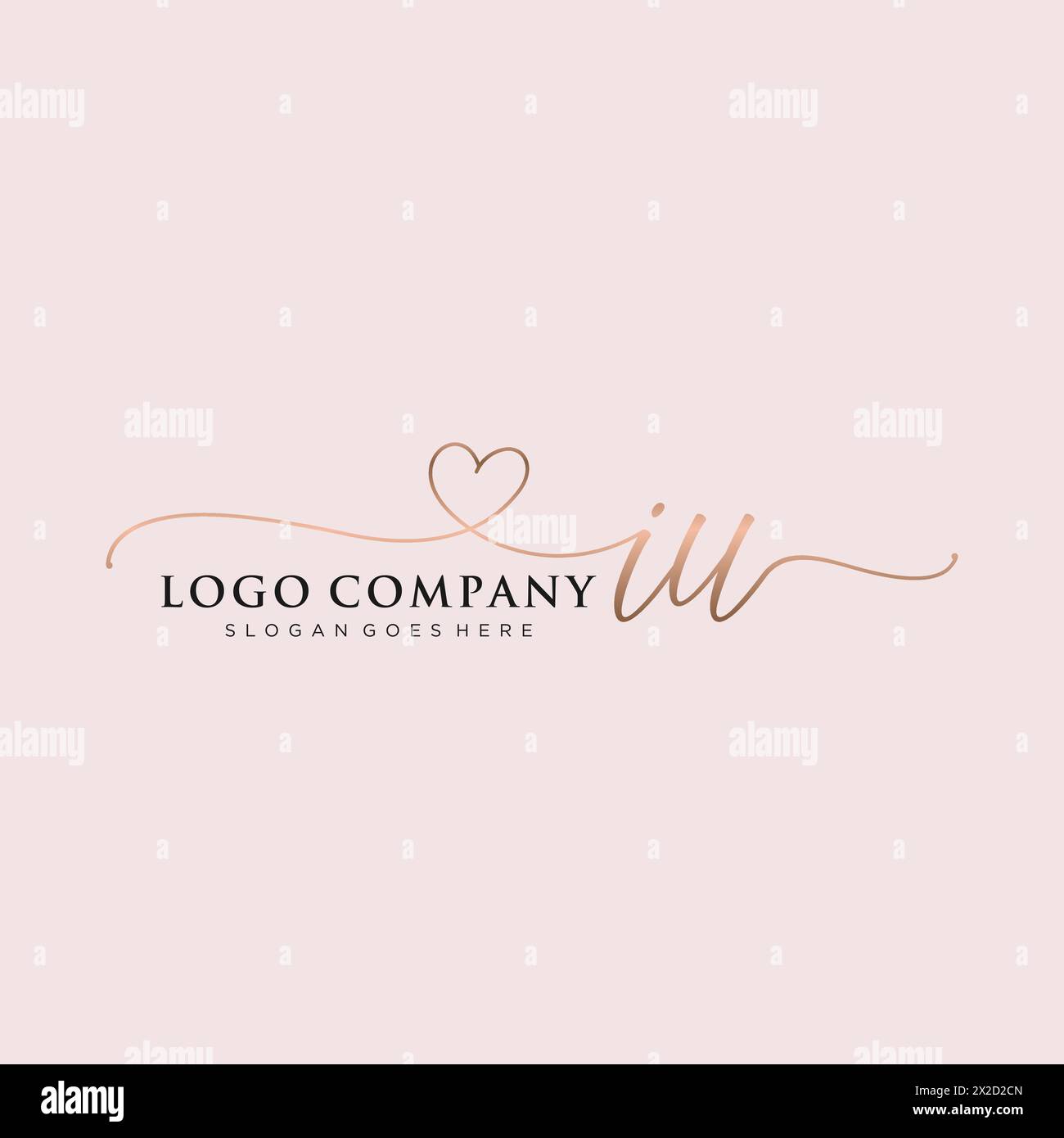 IU Beauty-Monogramm und elegantes Logo Stock Vektor