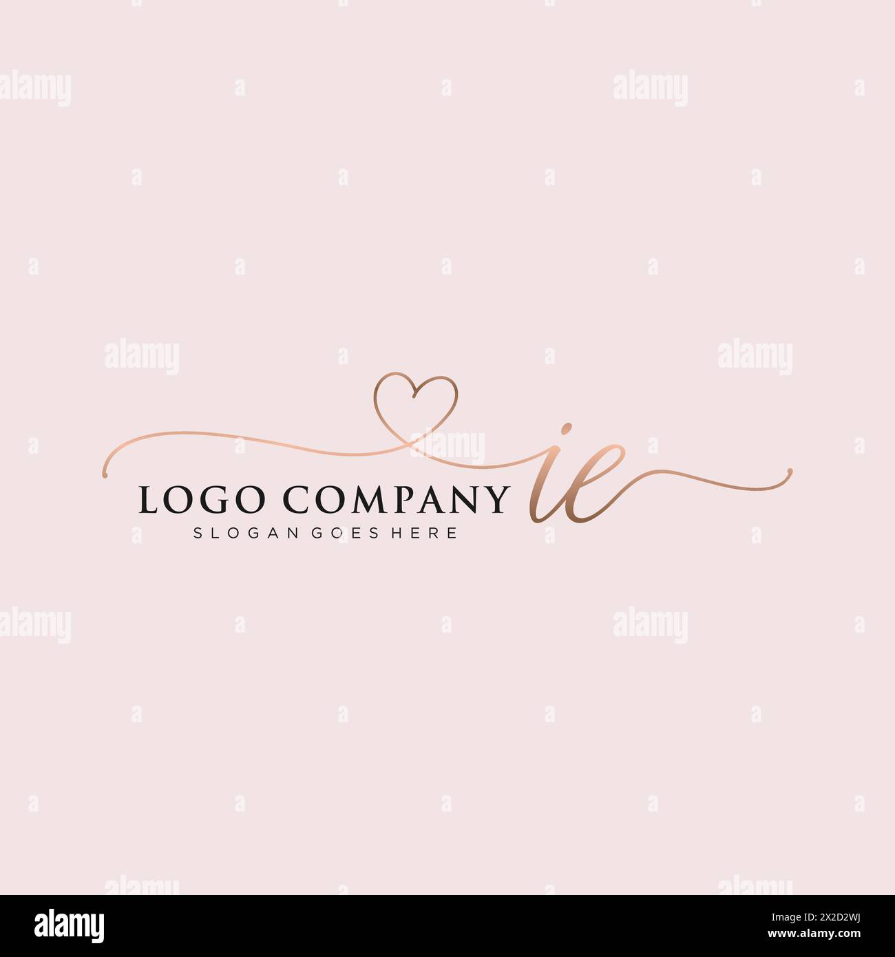 IE Beauty-Monogramm und elegantes Logo-Design Stock Vektor