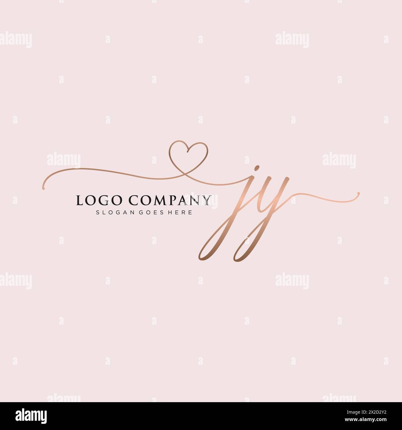 JY Beauty Monogramm und elegantes Logo Stock Vektor